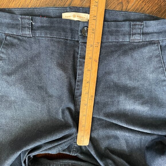 Tory Burch Dark Denim Etta Cuffed Jeans PantsTrousers-Size 28 - Picture 11 of 14